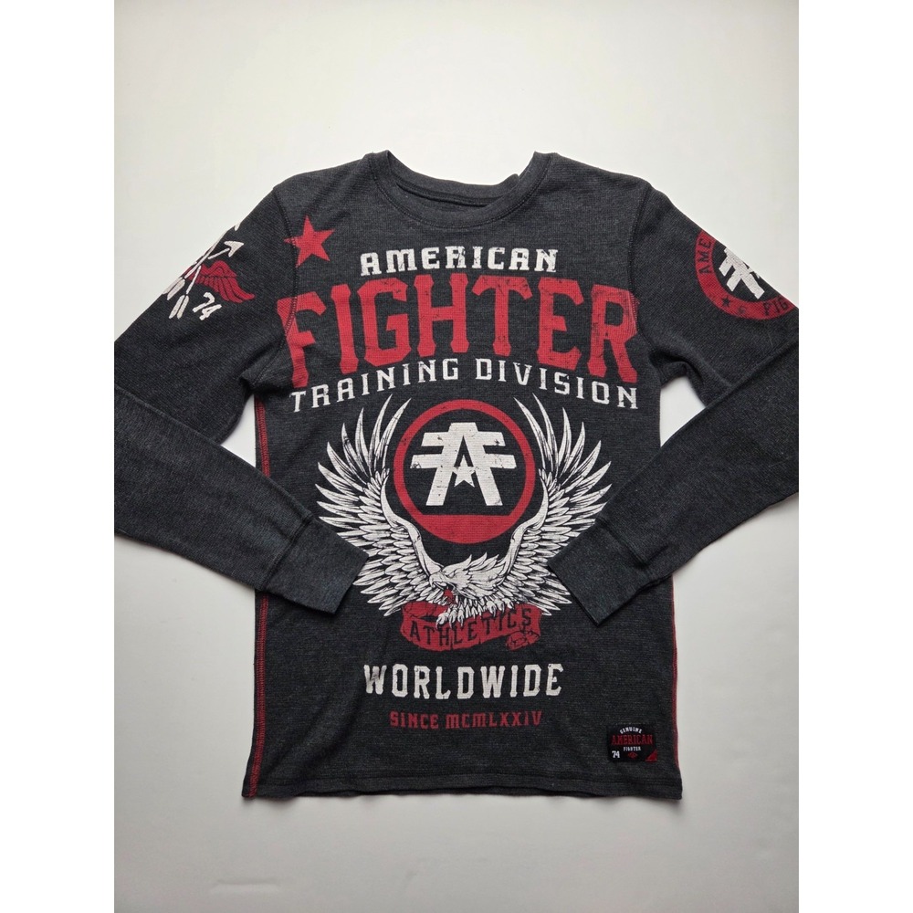American Fighter Affliction Waffle Double Sided Graphic Shirt Long Sleeve‎ UFC
